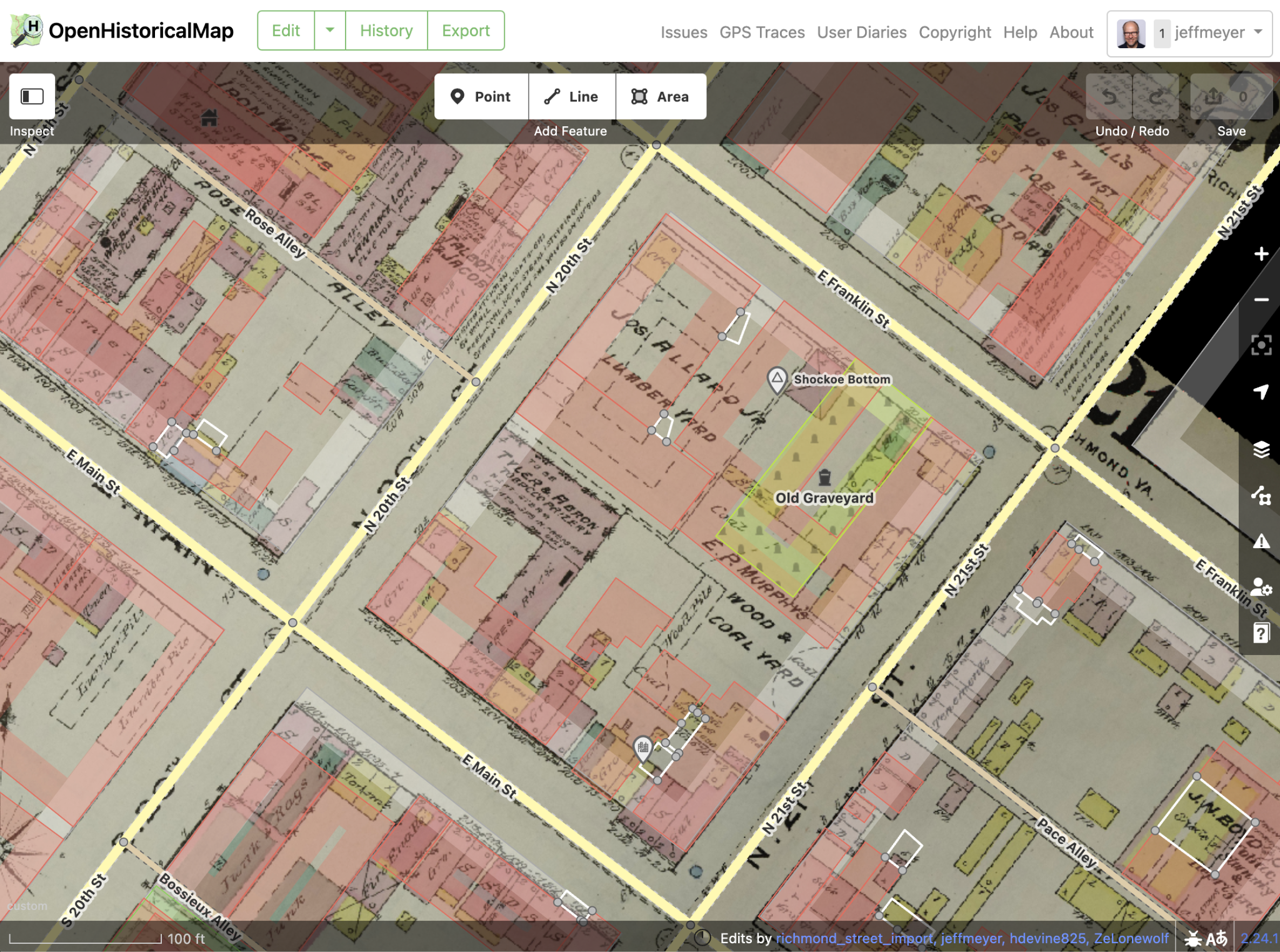 Editor iD de OpenHistoricalMap